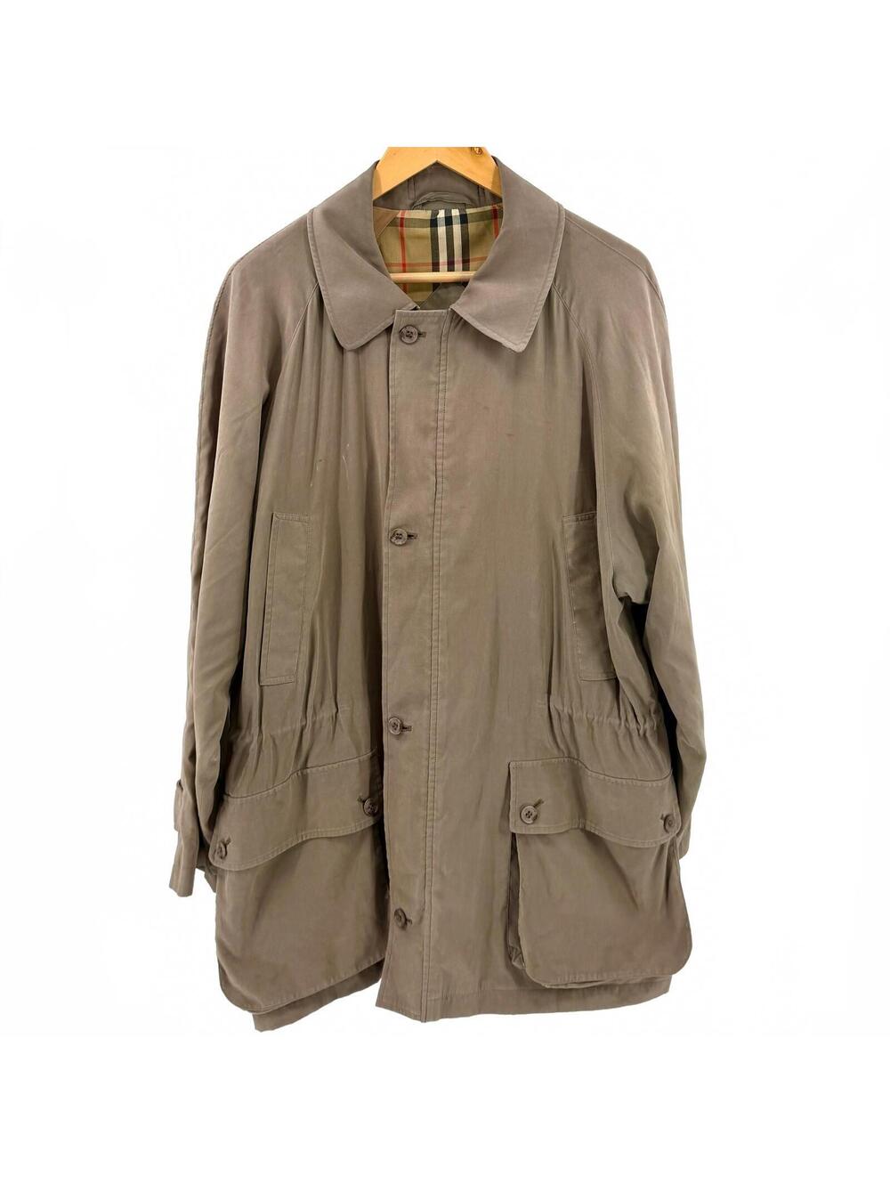 Vintage 90s Burberrys Taupe Nova Check Lined Anorak Jacket
